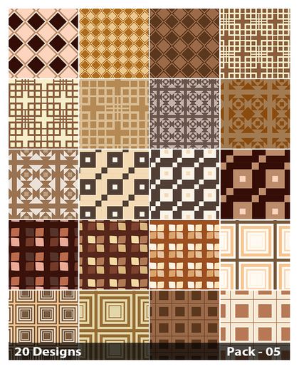 20 Brown Square Background Pattern Vector Pack 05