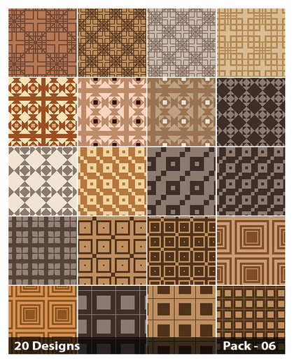 20 Brown Seamless Square Background Pattern Vector Pack 06