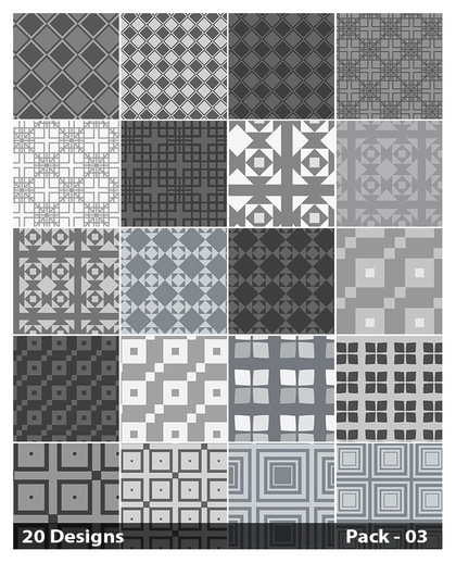20 Grey Square Pattern Background Vector Pack 03