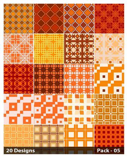 20 Orange Square Background Pattern Vector Pack 05
