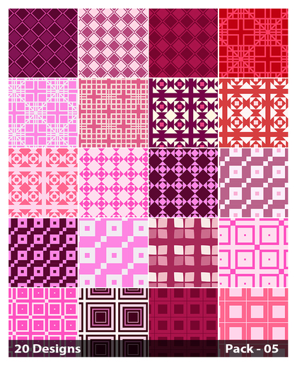 20 Pink Square Background Pattern Vector Pack 05