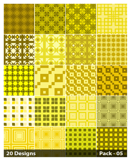 20 Yellow Square Background Pattern Vector Pack 05