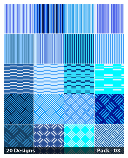 20 Blue Stripes Pattern Background Vector Pack 03