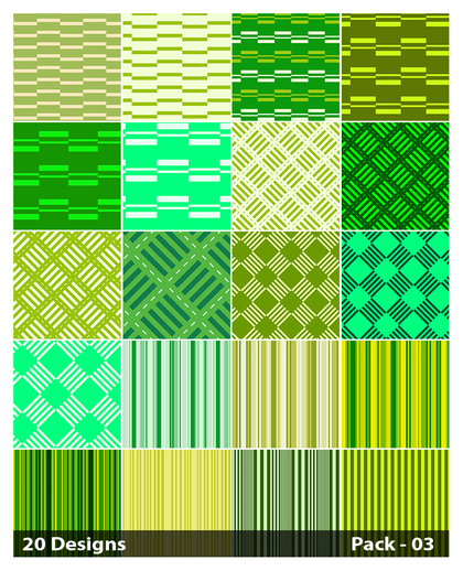 20 Green Stripes Pattern Background Vector Pack 03