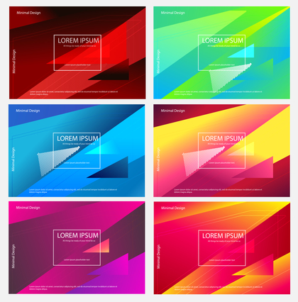 6 Abstract Modern Fluid Gradient Geometric Background Vector Pack