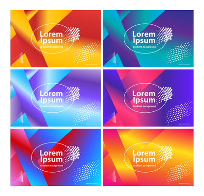 6 Abstract Fluid Gradient Geometric Background Vector Pack