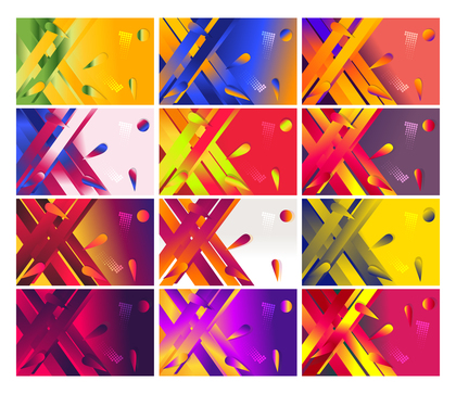 12 Fluid Color Gradient Shapes Composition Background Vector Pack