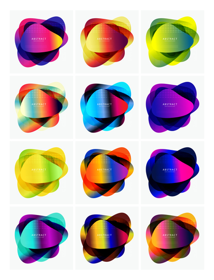 12 Abstract Liquid Shapes Vector Pack