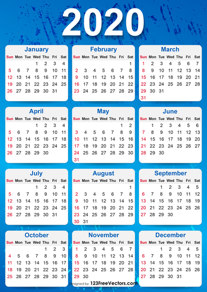 Free Printable Calendar 2020