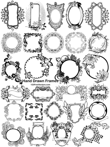 27 Hand Drawn Frames Vector pack