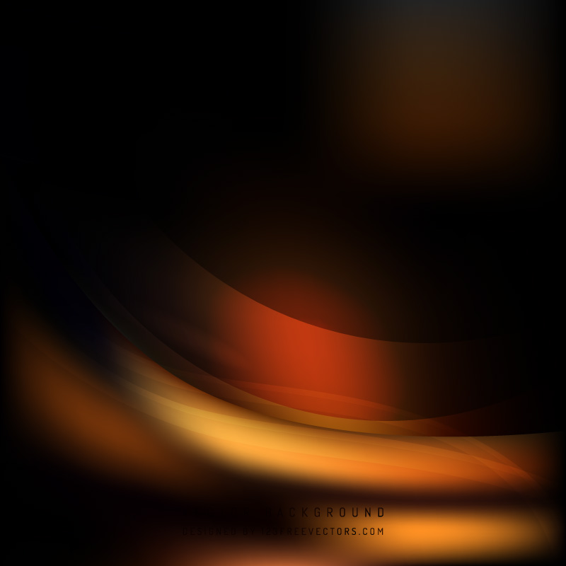 Abstract Black Orange Fire Wave Background