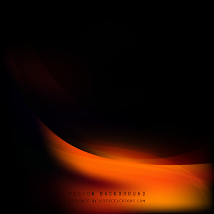 Abstract Black Orange Fire Wave Background Template
