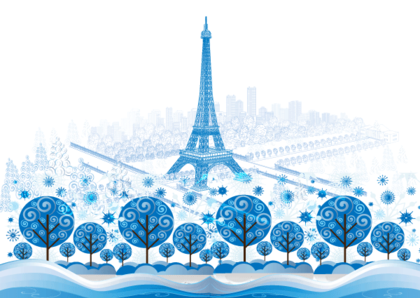 Blue Paris Vector Background Design