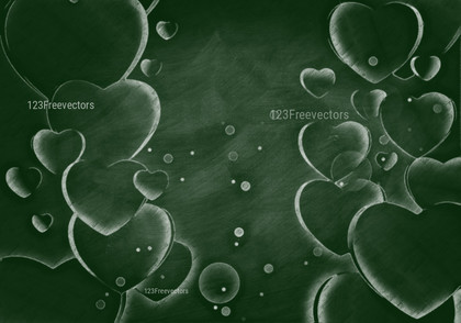 Green Chalkboard Heart Background Design