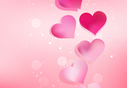 Pink Heart Wallpaper Background Vector Illustration