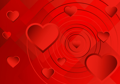 Bright Red Heart Background Illustration