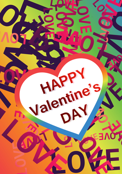 Colorful Valentine Background Illustrator