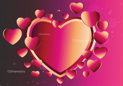 Pink and Beige Heart Background Vector Graphic
