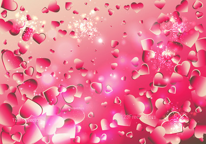Pink and Beige Valentines Background Vector Illustration