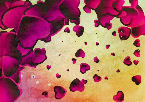 Pink and Orange Love Texture Background Image