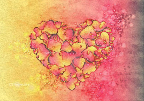 Pink and Orange Heart Texture Background