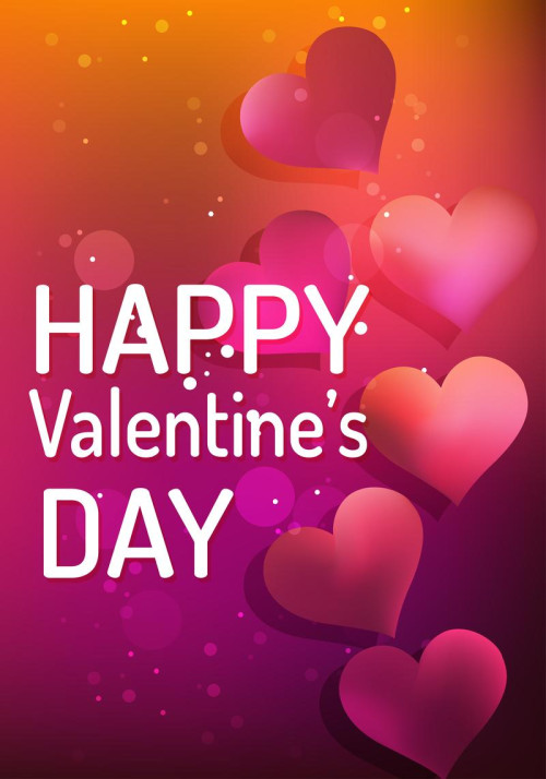Purple and Orange Valentines Day Background