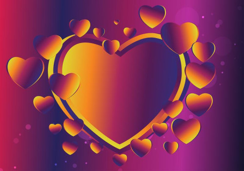 Purple and Orange Valentines Background