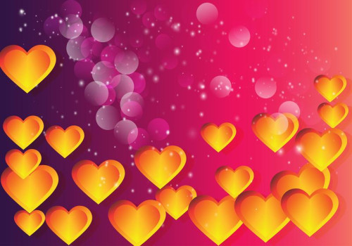 Purple and Orange Valentine Background