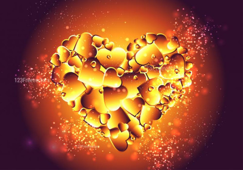 Purple and Orange Heart Wallpaper Background Vector Image