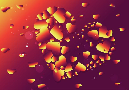 Purple and Orange Valentines Day Background Illustrator