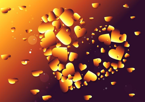 Purple and Orange Valentines Background Vector Illustration