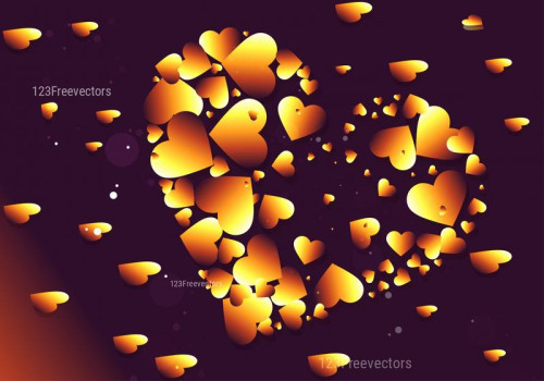 Purple and Orange Valentine Background Vector