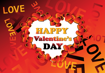 Red and Orange Valentines Day Background Vector