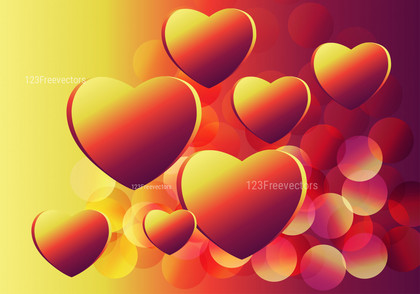 Red and Orange Valentine Background Illustration