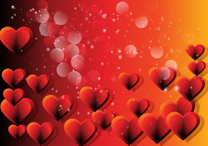 Red and Orange Heart Wallpaper Background