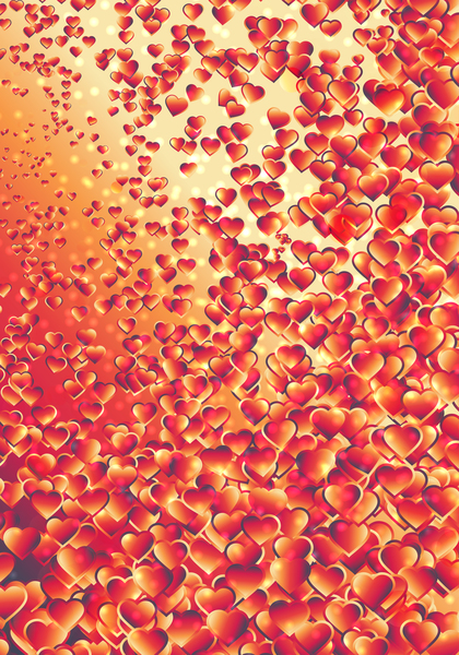 Red and Orange Heart Background Vector
