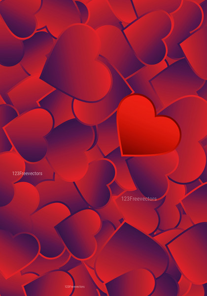 Red and Purple Heart Wallpaper Background Vector Art