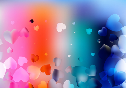 Pink Blue and Orange Valentines Day Background Design