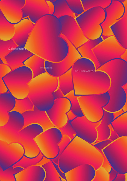 Pink Blue and Orange Valentine Background Vector Graphic