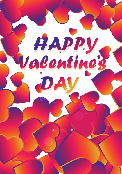 Pink Blue and Orange Love Background Vector Image