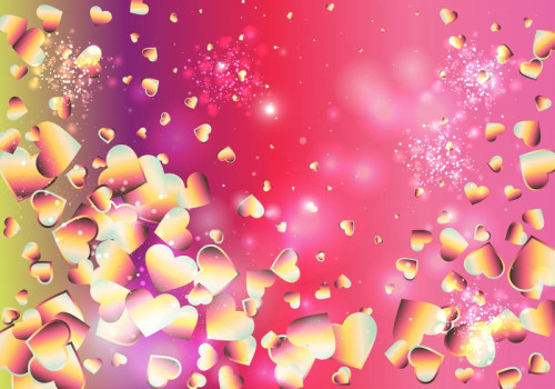 Pink Purple and Green Love Background