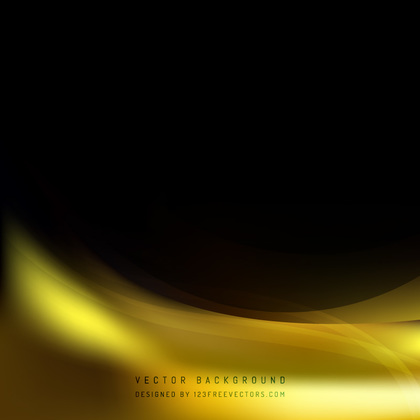 Abstract Black Yellow Wave Background Design