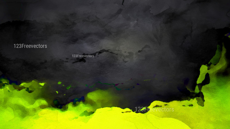 Black Green and Yellow Watercolor Background Texture Image
