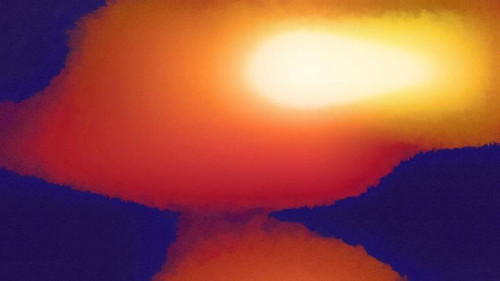 Blue Orange and White Aquarelle Background