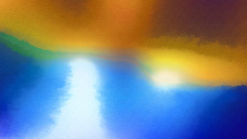 Blue Orange and White Water Paint Background