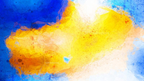 Blue Orange and White Distressed Watercolor Background