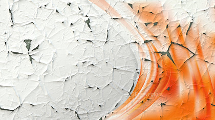 Orange and White Cracked Grunge Wall Background
