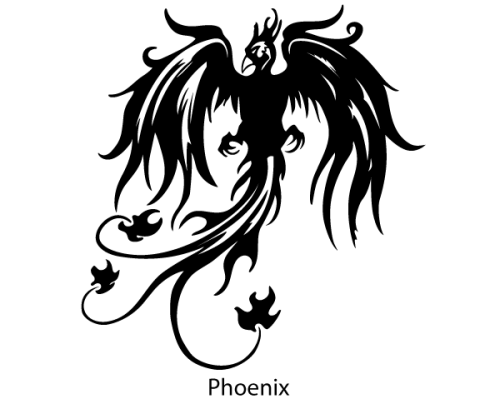 Phoenix Bird Vector Silhouette Free