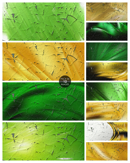 12 Green and Gold Cracked Background Pack 06