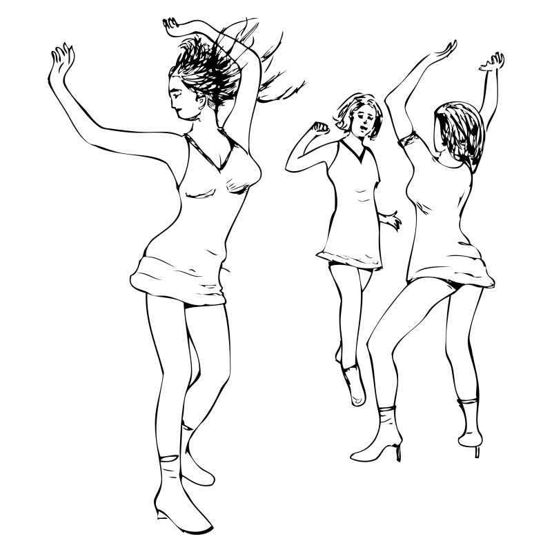 Hand Drawn Dancing Girl Vector Image